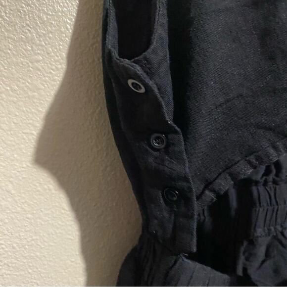 All:Row Linen Black Jumpsuit Open Back Size Medium - Picture 11 of 13
